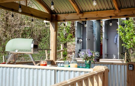 Enjoy cooking under the covered porch
