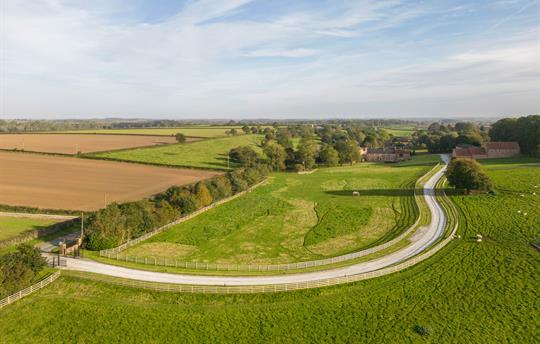 Ariel View of fields and driveway