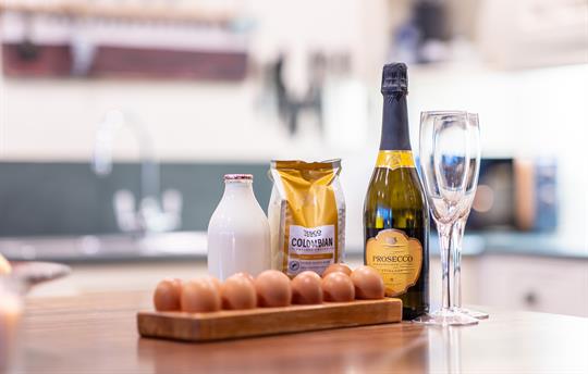 Locally sourced milk and fresh eggs from the farm