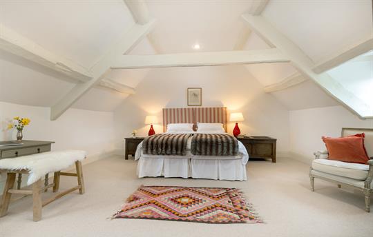 Red Paisley bedroom in Monnington House