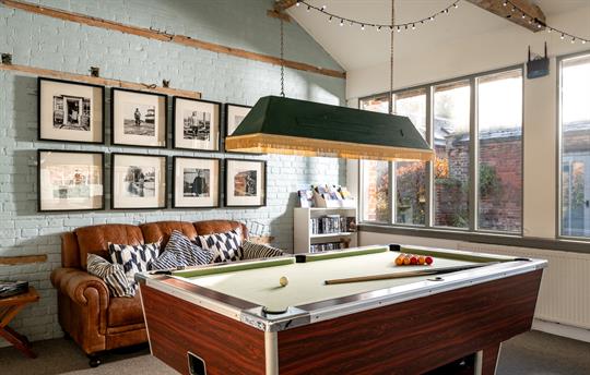 Games room at Cranmer Country Cottages