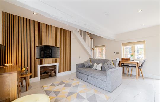 Old Bakery Sofa and Log Burner