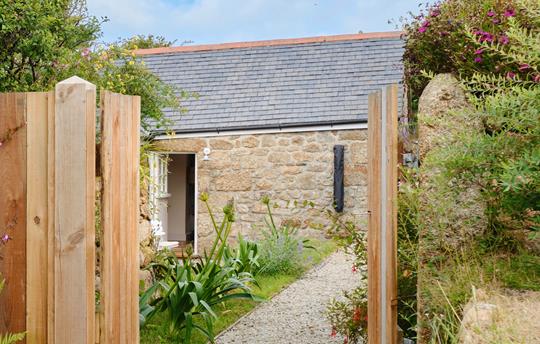 The Piggery from the garden gate