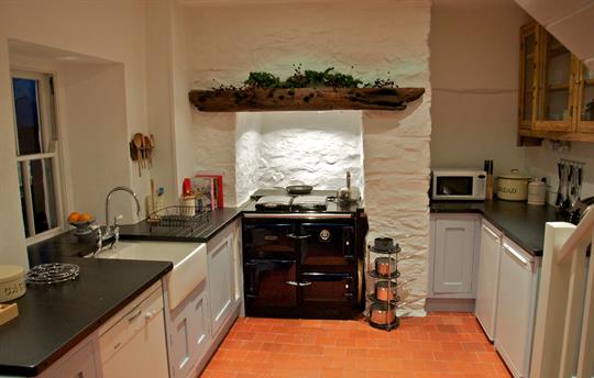 Kitchen with Rayburn cooker