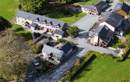 Aerial view of the cottages