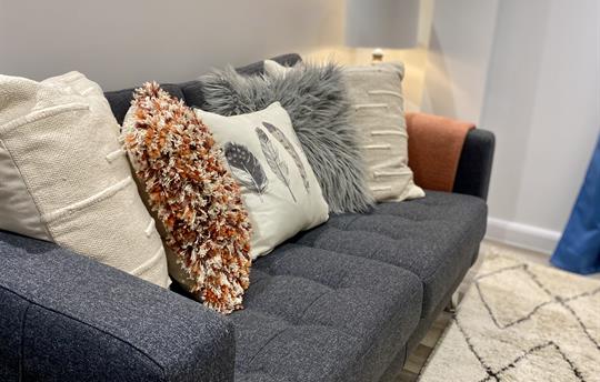 Comfortable sofa to relax in.