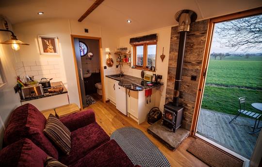 Open plan living with stunning views