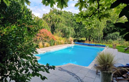 Outdoor heated swimming pool 