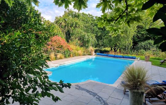 Outdoor heated swimming pool 