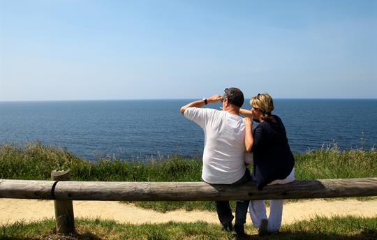Sitting on Fence by the sea