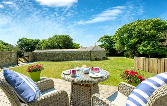 Enjoy the garden from the decking