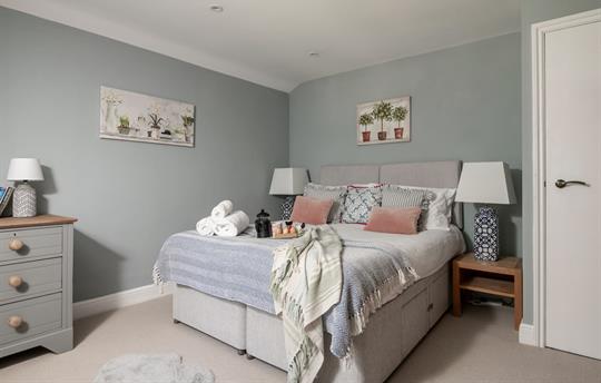 Bedroom with zip and link beds