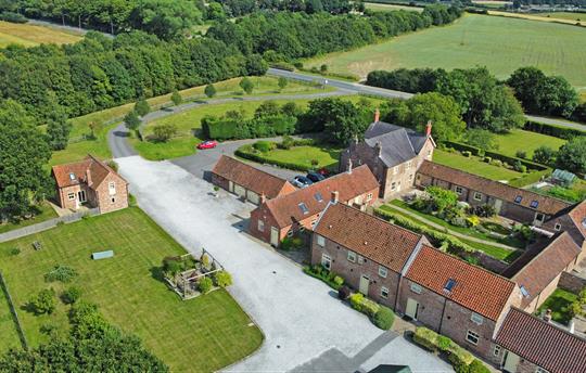 Aerial view of Broadgate Farm Cottages