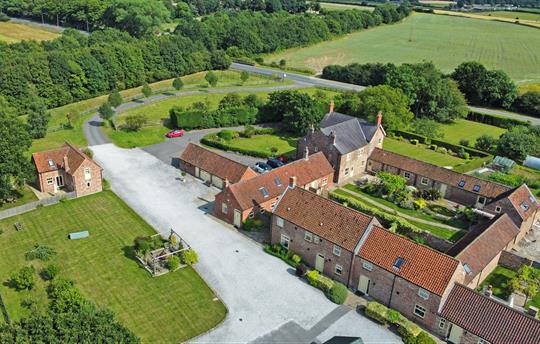 Aerial view of Broadgate Farm Cottages