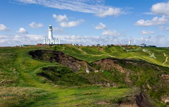 Lighthouse on the cliffs at Flamborough istock