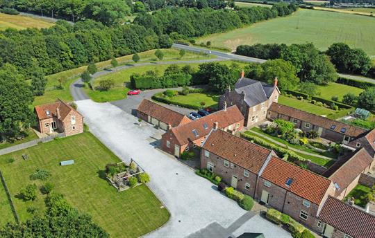 Aerial view of Broadgate Farm Cottages