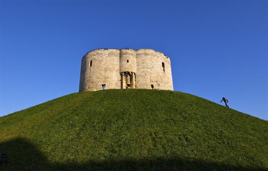 York Clifford's Tower sunny morning