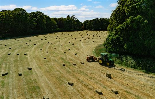 Baling the park at Gresham Hall Estate