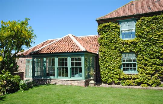 Garden cottage from garden