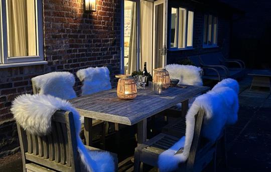 Alfresco drinks on the terrace at The Cider Mill