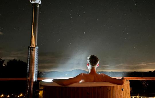 Enjoying the new Hot Tub for Dalmore Bothy 