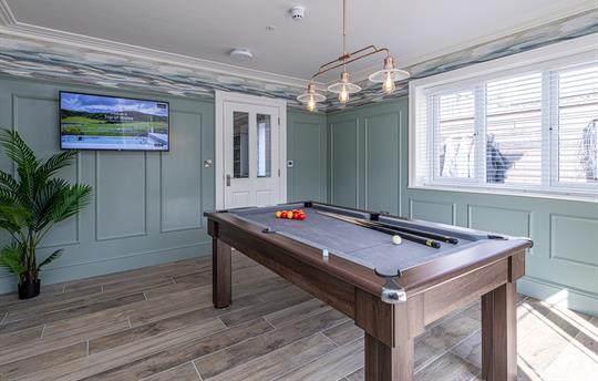 Ty Glas pool table in Games Room