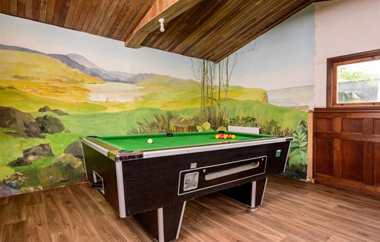 Games room, located in an adjacent building