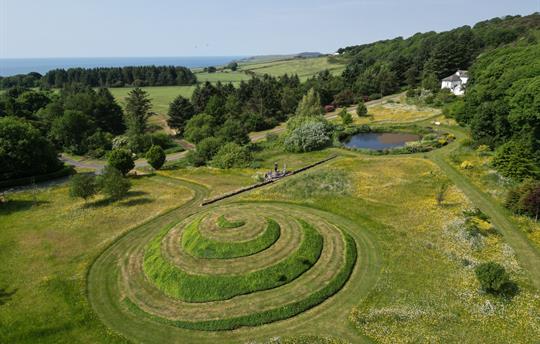 Aerial view of the snail mound