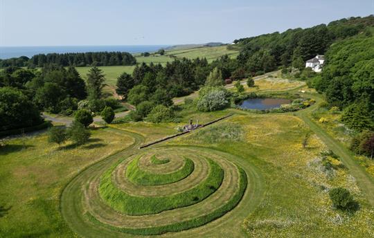 Aerial view of Cutlar's Lodge & wildflower meadow