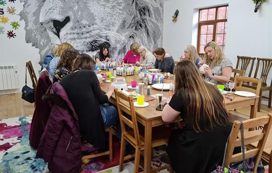 Doodle Alley Pottery Parties are ideal for groups