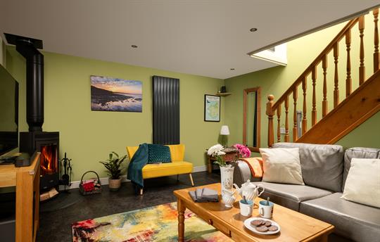 Barn Lounge with log burner and TV