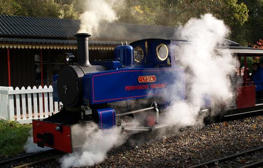 Hop aboard Lydia Steam Engine at Perrygrove