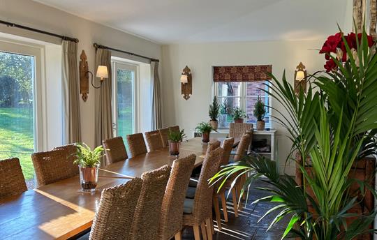 Dining area seats 18 - 24 at Monnington House