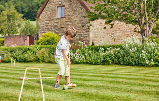 Croquet lawn with equipment provided
