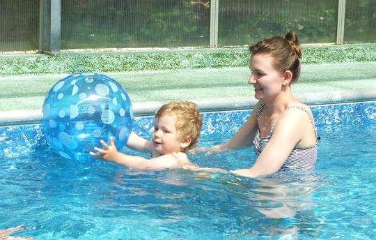 Small, heated, covered pool, perfect for kids