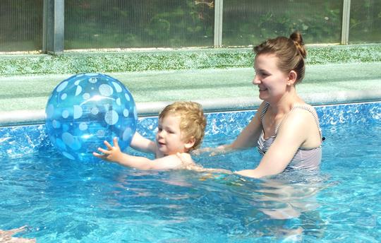 Small, heated, covered pool, perfect for kids