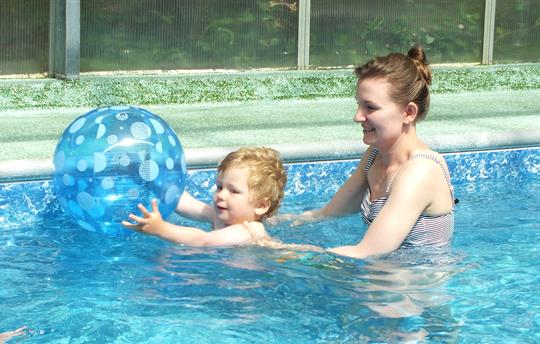 Small, heated, covered pool, perfect for kids