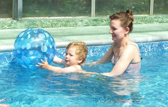 Small, heated, covered pool, perfect for kids