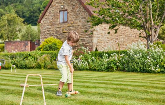 Croquet lawn with equipment provided