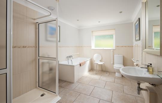 Bathroom with disabled access shower