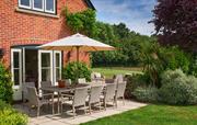 Large, Beautiful garden with flower beds 