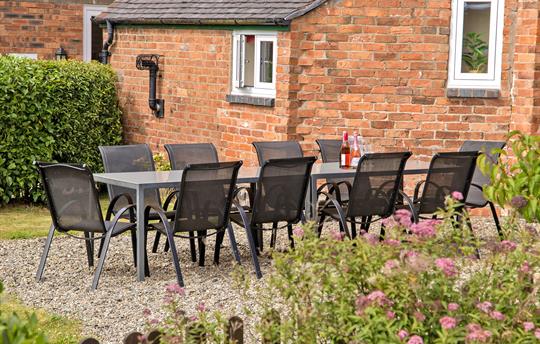 Relax in the enclosed garden