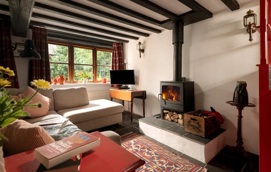 Ty Trol living room, Gwanas Fawr Holiday Cattages