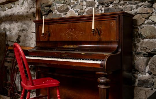 Piano in the Gwanas Fawr games barn