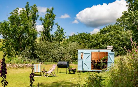Gwanas Fawr summerhouse & BBQ area in the paddock