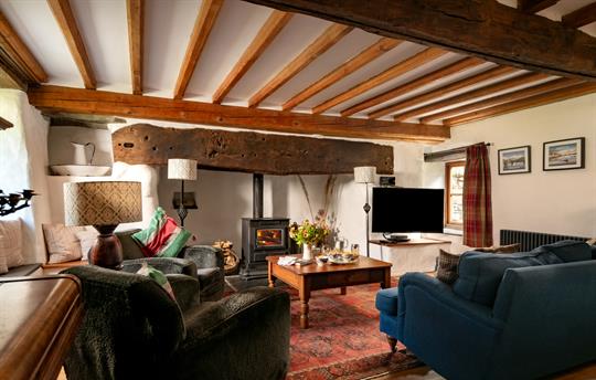 Ty Neuadd living room, Gwanas Fawr Cottages