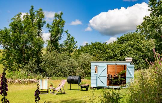 Gwanas Fawr summerhouse & BBQ area in the paddock