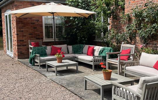 Outside seating at Monnington House