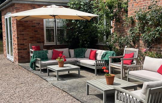 Outside seating at Monnington House