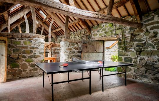 Table tennis in the Gwanas Fawr games barn